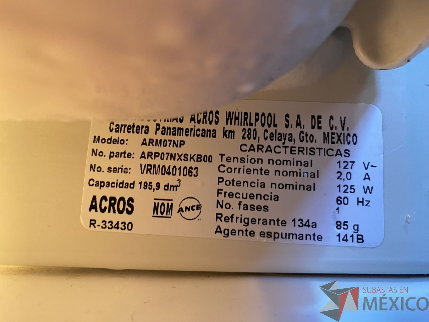 Lote 060 - Frigobar Acros, Modelo ARM07NP - Imagen 4