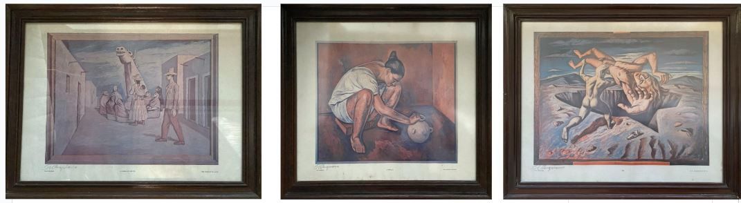 Lote 025 - Raúl Anguiano - La espina, Alfarera maya y Caín - Tres impresiones digitales sobre papel Reproducciones de pinturas originales al óleo sobre tela, hoy en el Museo de Arte del Condado de Los Ángeles y colección particular
