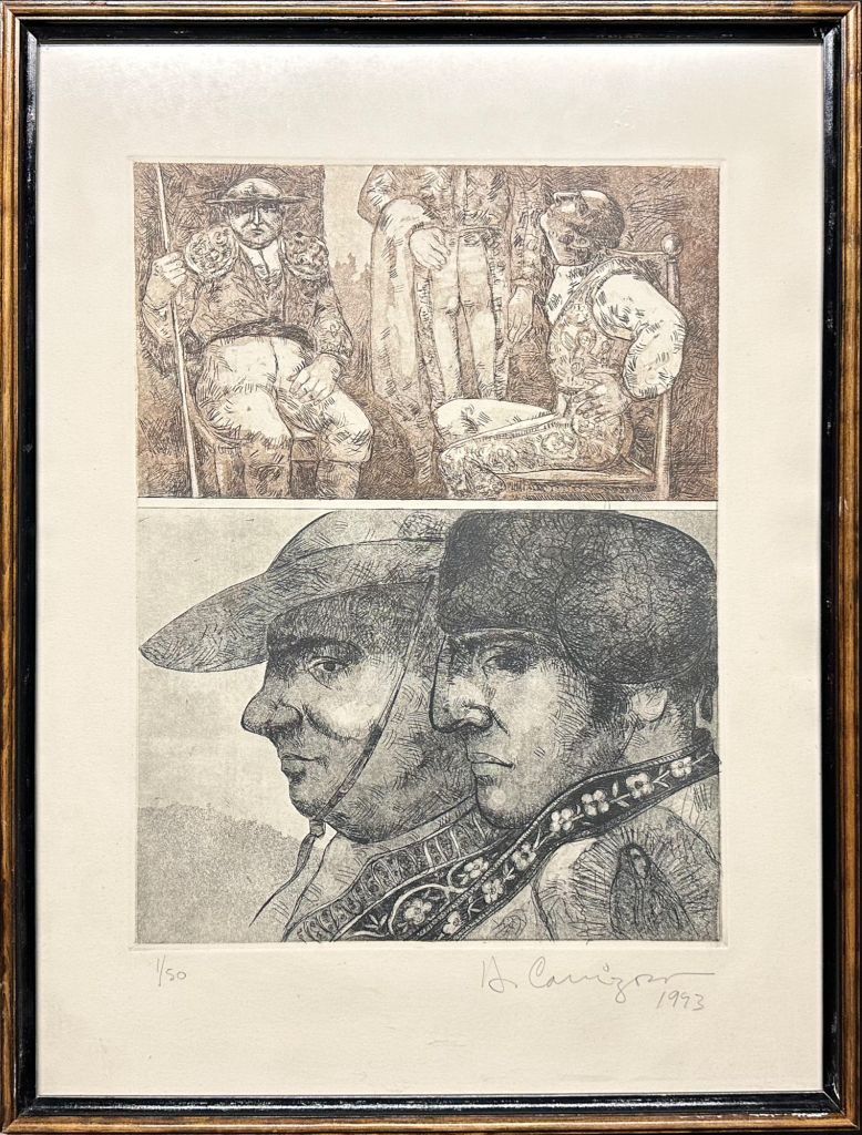 Lote 011 - Héctor Carrizosa - La espera - Estampa calcográfica sobre papel, estampación en hueco, procedimiento de aguafuerte y aguatinta. 3/50 - Imagen 2