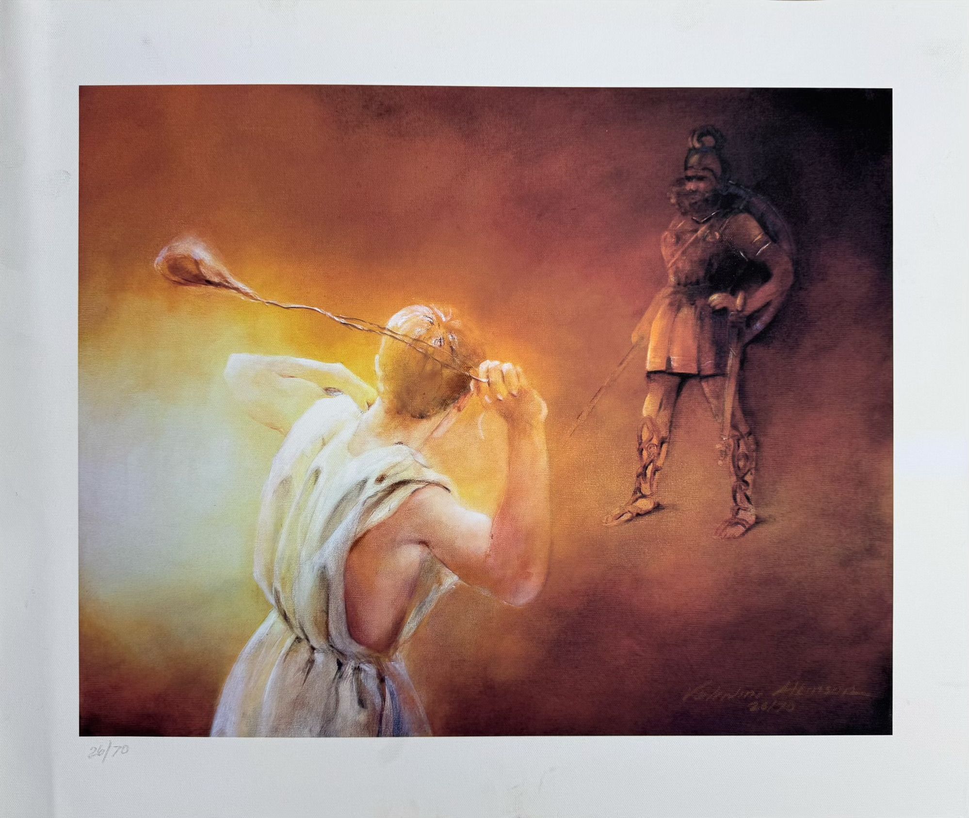 Lote 031 - Valentina Atkinson - Sin título - Estampa permeográfica sobre tela de pintura al óleo original de la autora. Estampación en plano, procedimiento serigráfico. 26/70