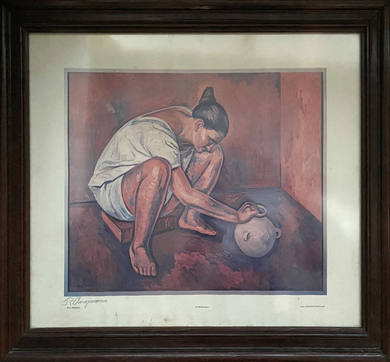 Lote 025 - Raúl Anguiano - La espina, Alfarera maya y Caín - Tres impresiones digitales sobre papel Reproducciones de pinturas originales al óleo sobre tela, hoy en el Museo de Arte del Condado de Los Ángeles y colección particular - Imagen 3