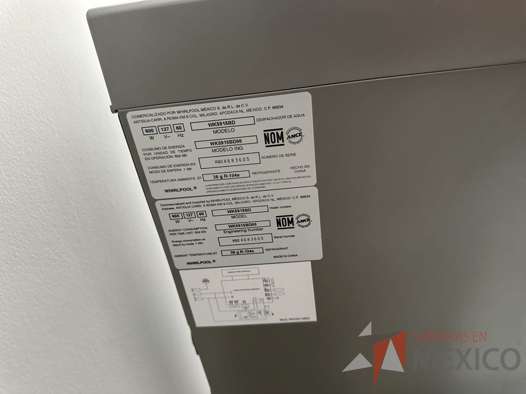 Lote 136 - Despachador de agua Whirlpool, Modelo: WK5915BD - Imagen 7