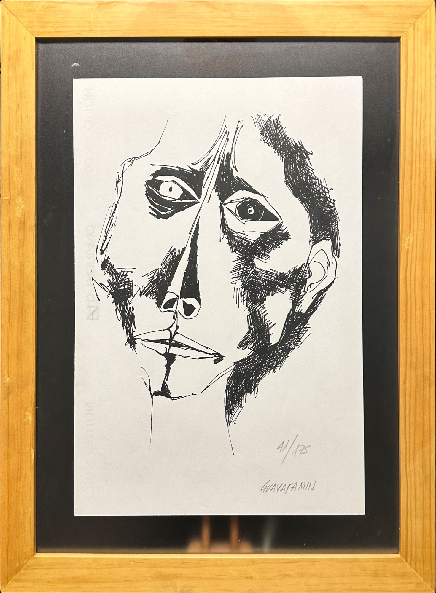 Lote 055 - Oswaldo Guayasamín - Coraje - Impresión digital de estereograma 3D sobre cartón - Imagen 2