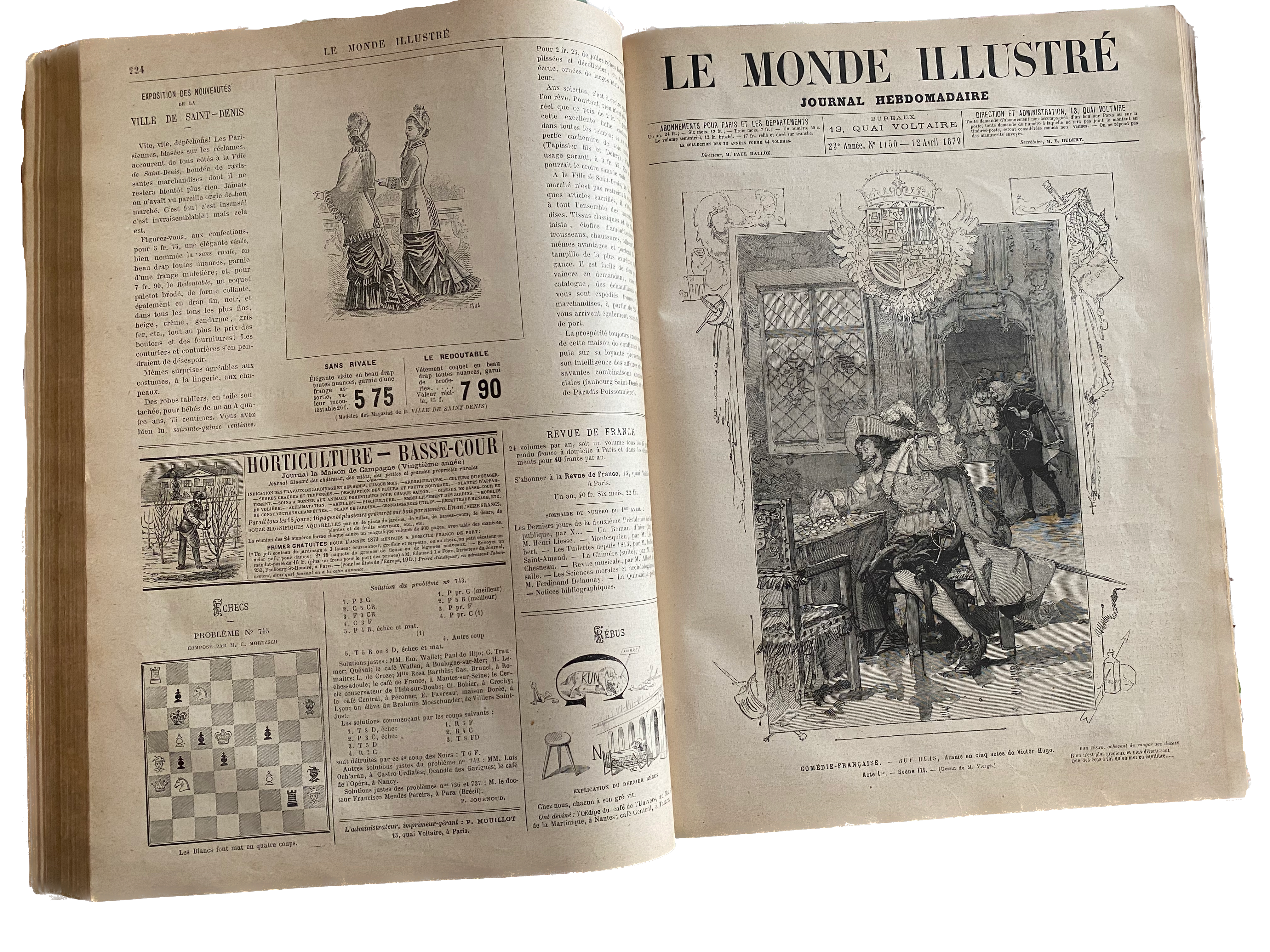 Lote 002 - Le Monde Illustré. Libro ilustrado con grabados xilográficos, estampados en relieve. - Imagen 2