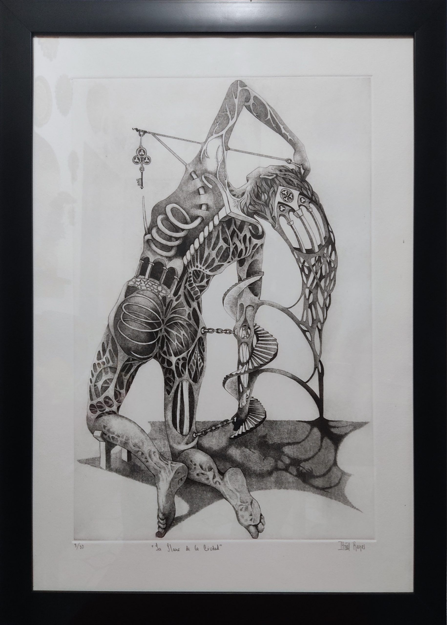 Lote 031 - Itzeel Reyes - La llave de la ciudad, 2015 - Estampa calcográfica sobre papel, estampación en hueco, grabado con punta seca, 5/30 - Imagen 2