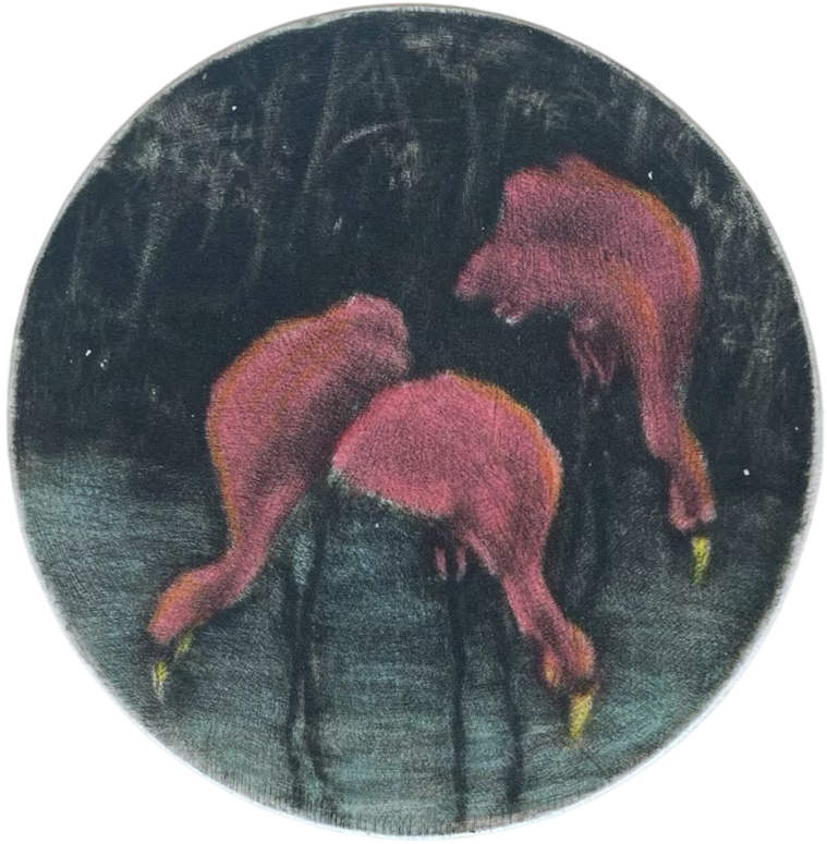 Lote 013 - Flora Goldberg – Flamingos – Grabado sobre papel