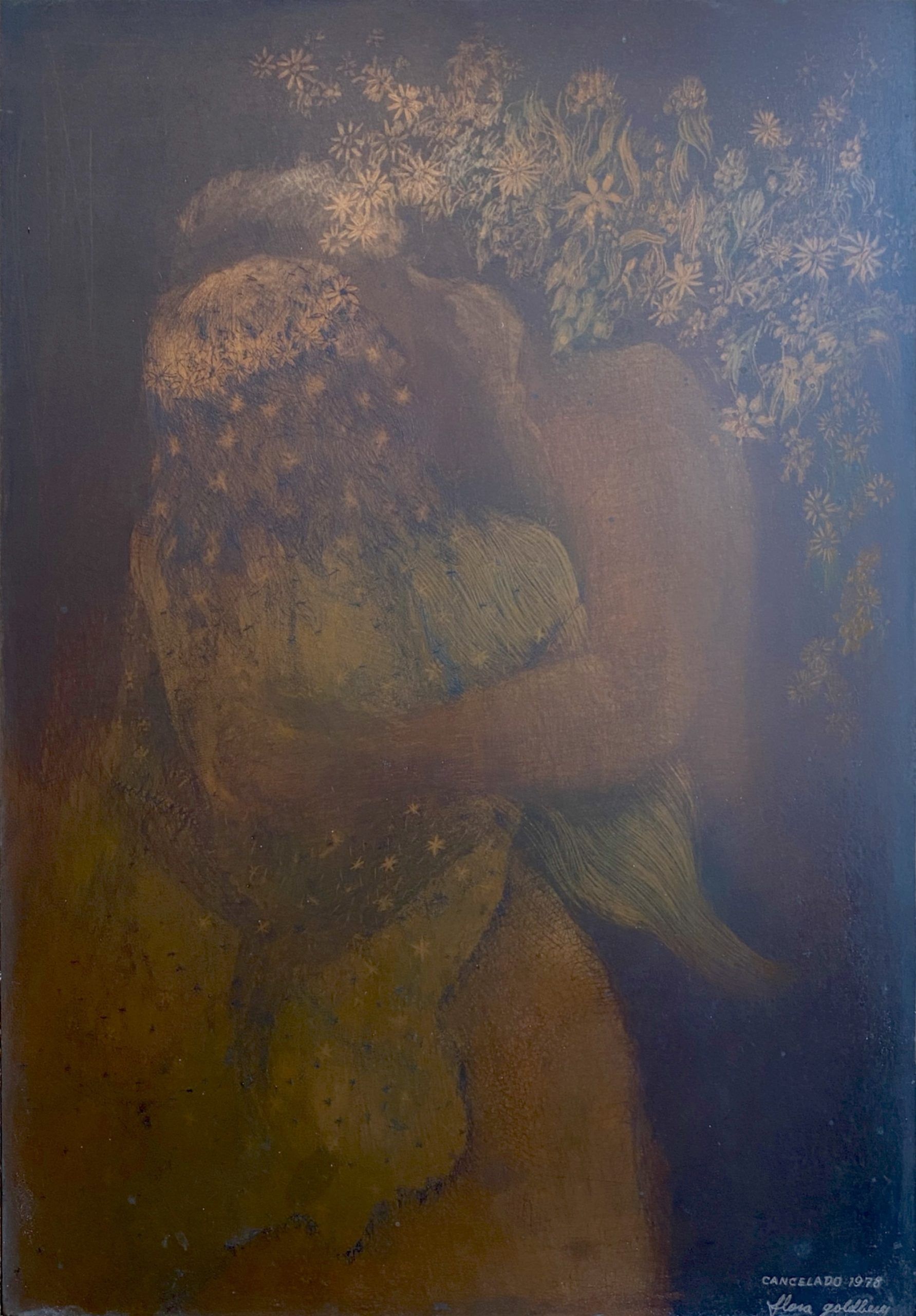 Lote 008 - Flora Goldberg – Los amantes – Placa grabada original de cobre