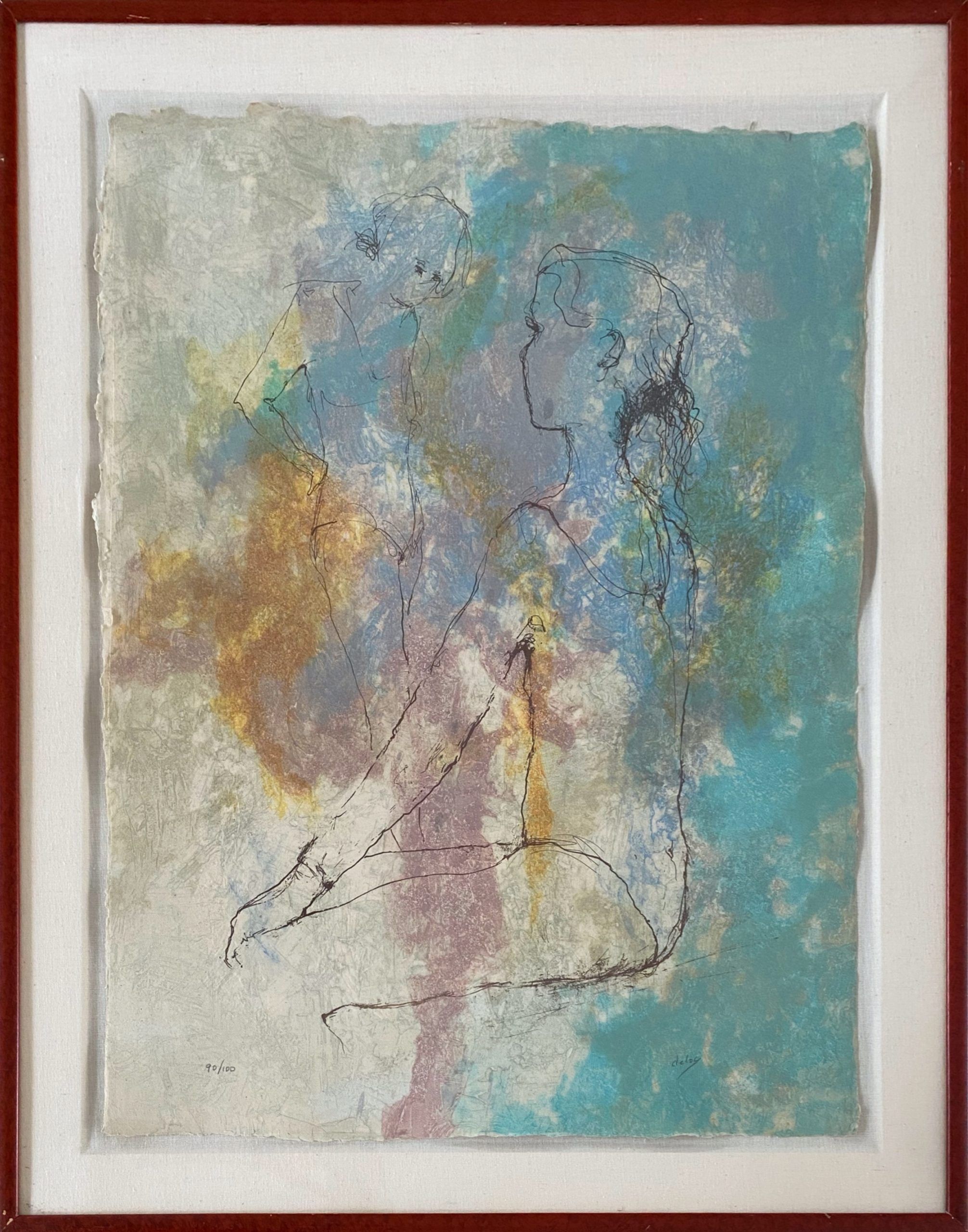 Lote 033 - Julio de los Reyes, "Delos" (Andalucía, España; 1937) - La danza - Serigrafía sobre papel, 90/100
