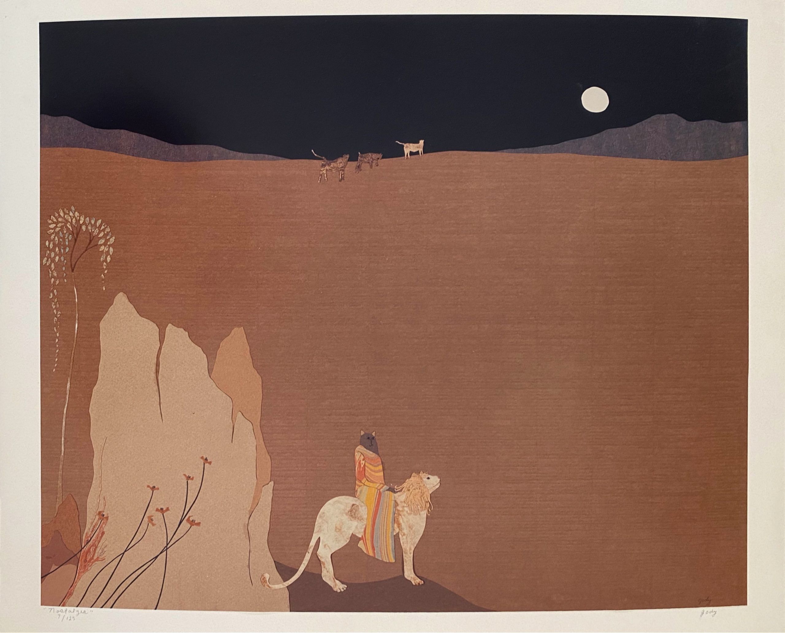 Lote 030 - Jody Mc Grath (California, USA; 1937) - El desierto con luna llena - Giclée sobre papel; 9/125