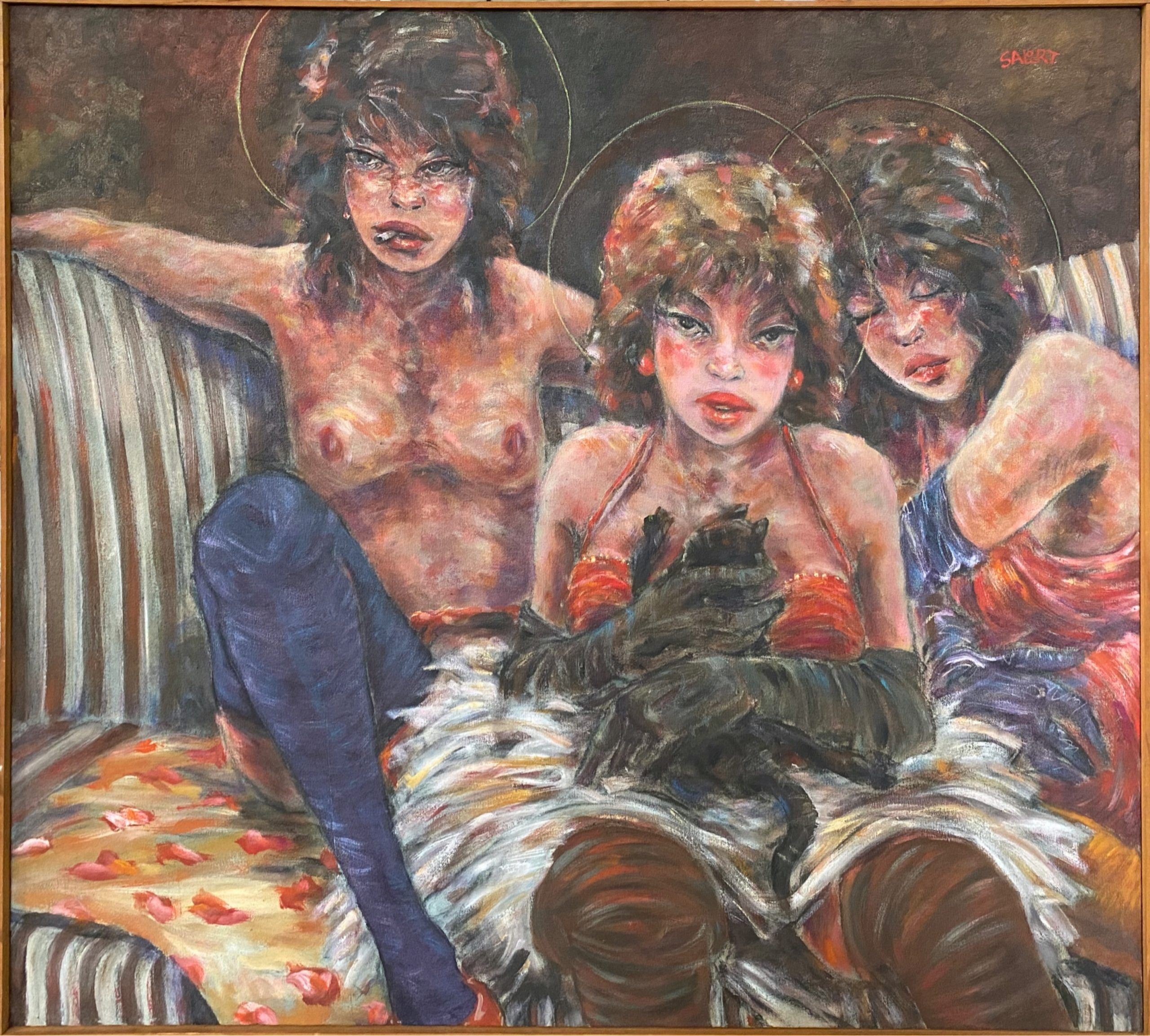 Lote 041 - Jorge Sarlot (Ciudad de México; 1959) - El gato de las vírgenes - Acrílico sobre tela