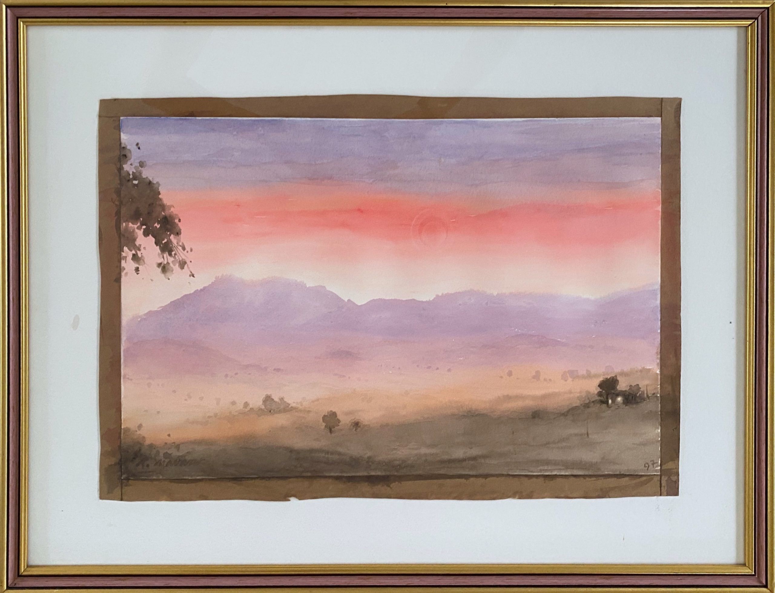 Lote 006 - Raúl Navarro (Ciudad de México; 1943) - Cielo rosa - Acuarela sobre papel