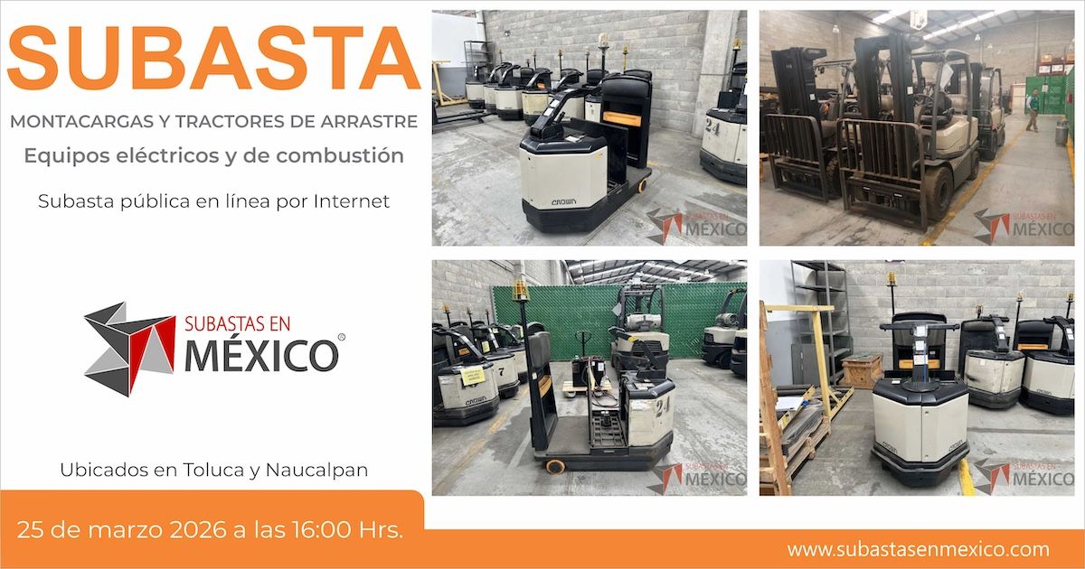 Subasta de Montacargas Crown y Komatsu 25 de marzo