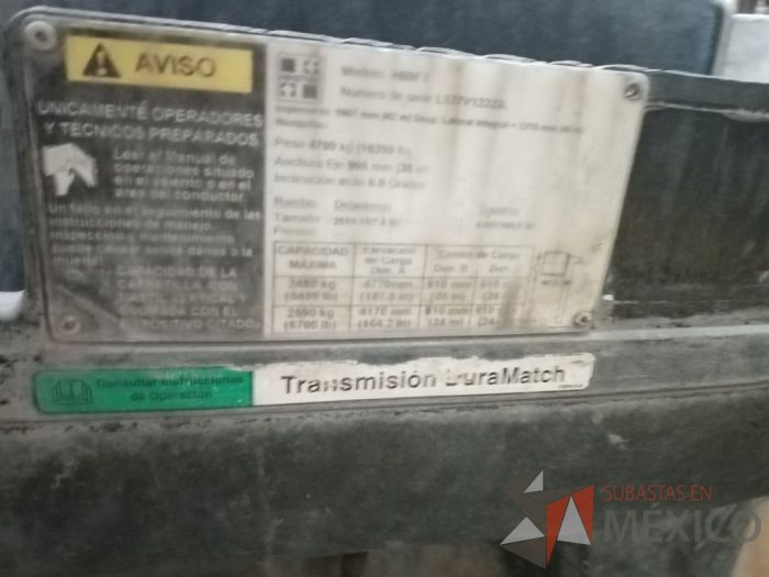 Lote 019 - Montacargas Hyster H60FT, Combustión, Año 2013 - Imagen 2