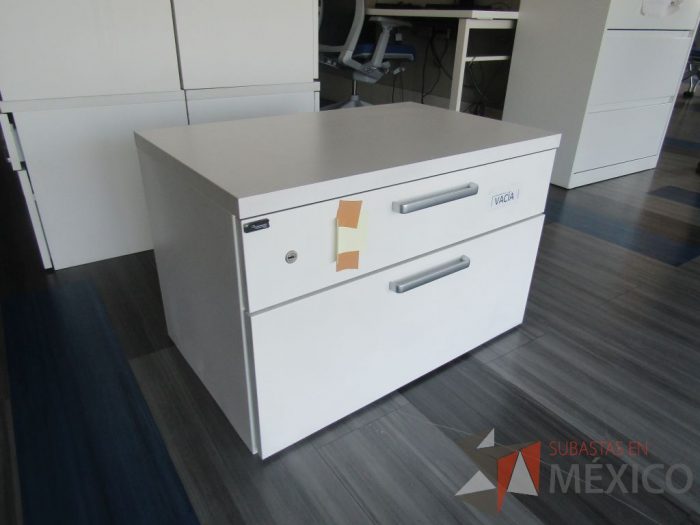 Lote 022 - 6 Archiveros horizontales de 2 cajones color blanco.