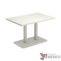 Lote 0013 - 2 Mesas Rectangulares Doble Base Round