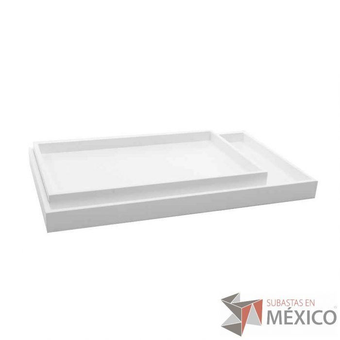 Lote 302 - Bandejas Set 2 Low Tray Rectangular Blanco