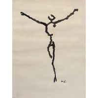 Lote 015 - "CRISTO DE AUSCHWITZ"- Mathías Goeritz - Tinta sobre papel - Imagen 5