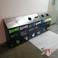 Lote 078 - Juego de 6 contenedores para residuos, Vidrio/Cartón, Plástico/Aluminio, Orgánico/Inorgánico