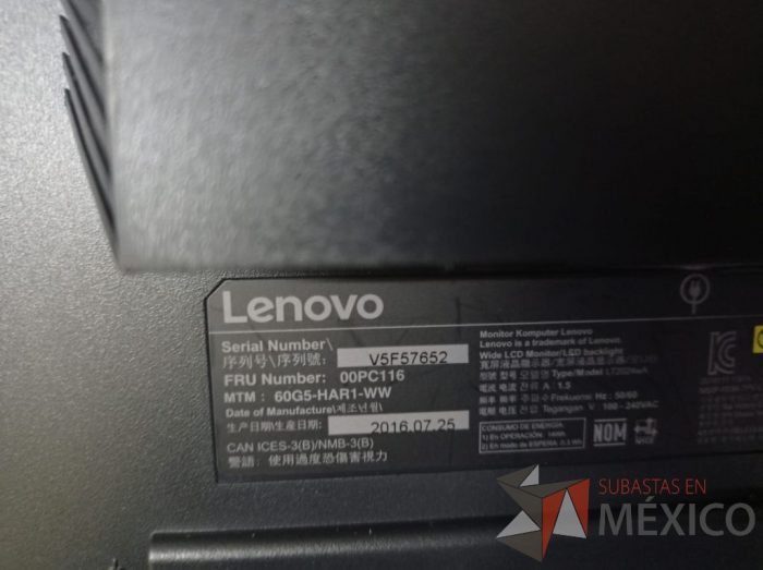 Lote 222 - Monitor sin base 20" HP - Imagen 4