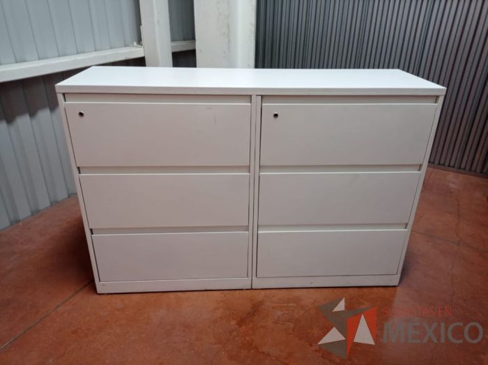 Lote 041 - Archivero horizontal con cubierta y 6 cajones color blanco - Imagen 3
