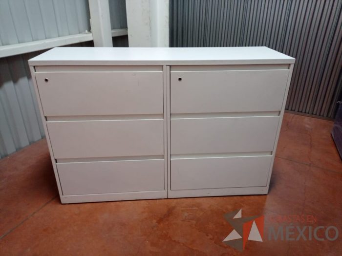 Lote 041 - Archivero horizontal con cubierta y 6 cajones color blanco - Imagen 4