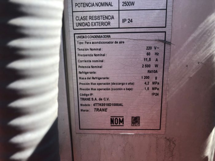 Lote 066 - Aire Acondicionado Trane con Condensador - Imagen 15