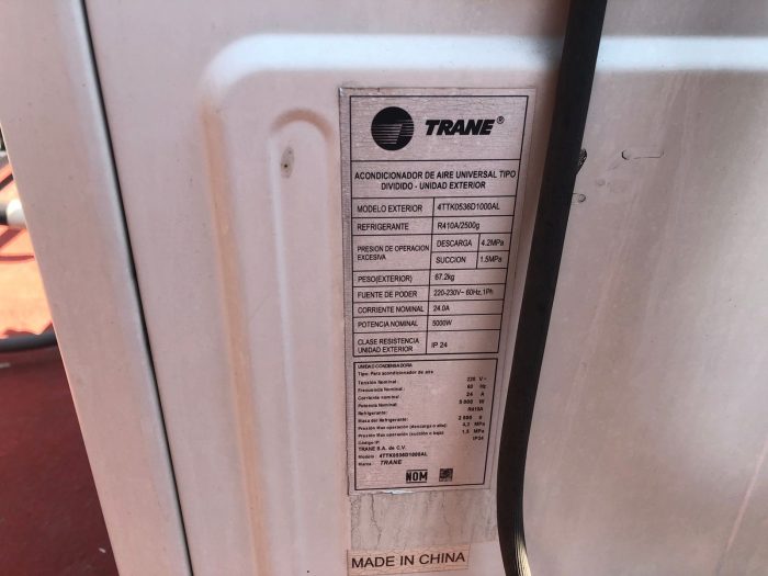 Lote 067 - Aire Acondicionado Trane con Condensador - Imagen 17