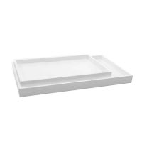 Lote 036 - Set de 2 Bandejas Low Tray Rectangulares Blanco