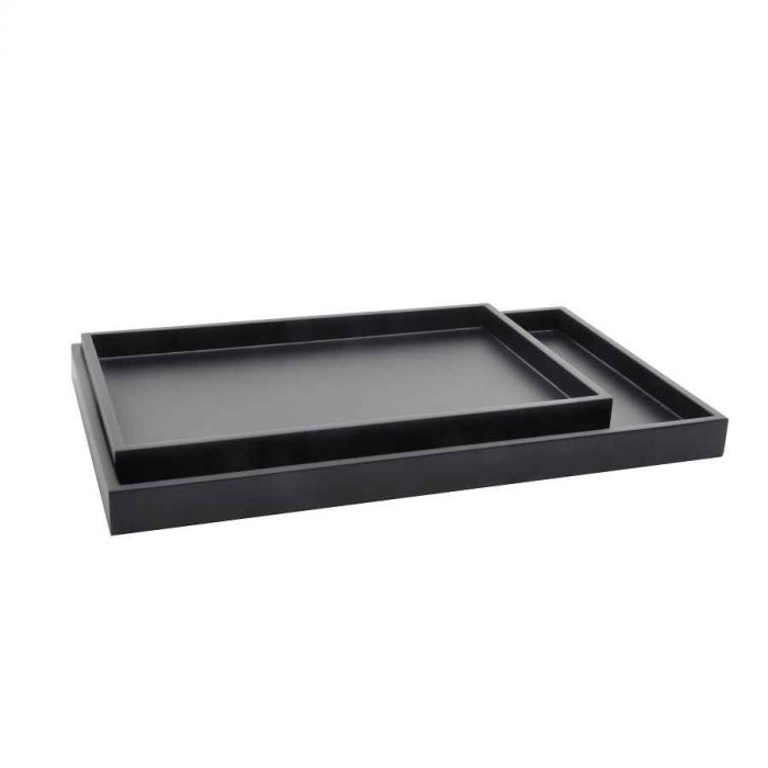 Lote 035 - Set de 2 Bandejas Low Tray Rectangulares Negro - Imagen 3