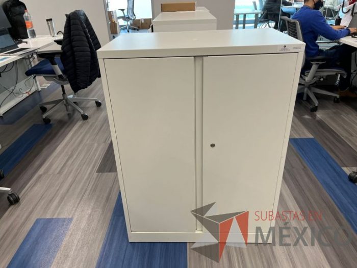 Lote 030 - Gabinete vertical de 2 puertas y 2 entrepaños color blanco