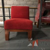 Lote 097 - Sillón de 1 plaza en tela color rojo