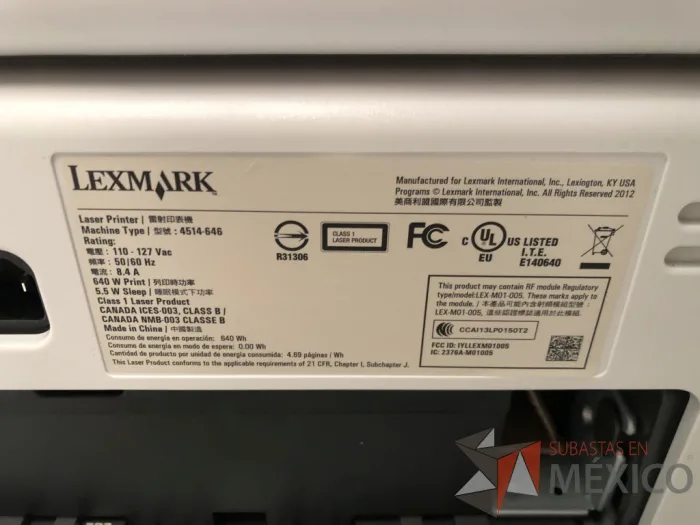 Lote 078 - Multifuncional, LEXMARK - Imagen 12