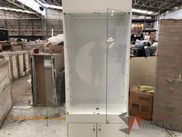 Lote 057 - 5 Gabinetes de 2 puertas de vidrio y 2 puertas inferiores color blanco - Imagen 8