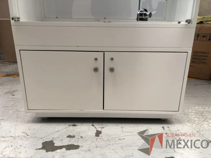 Lote 057 - 5 Gabinetes de 2 puertas de vidrio y 2 puertas inferiores color blanco - Imagen 6