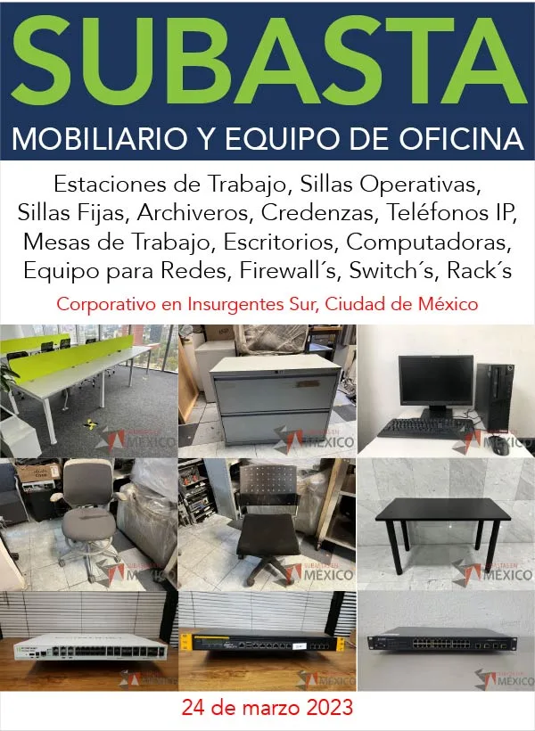 Subasta Corporativo en Insurgentes - Mobiliario de Oficina