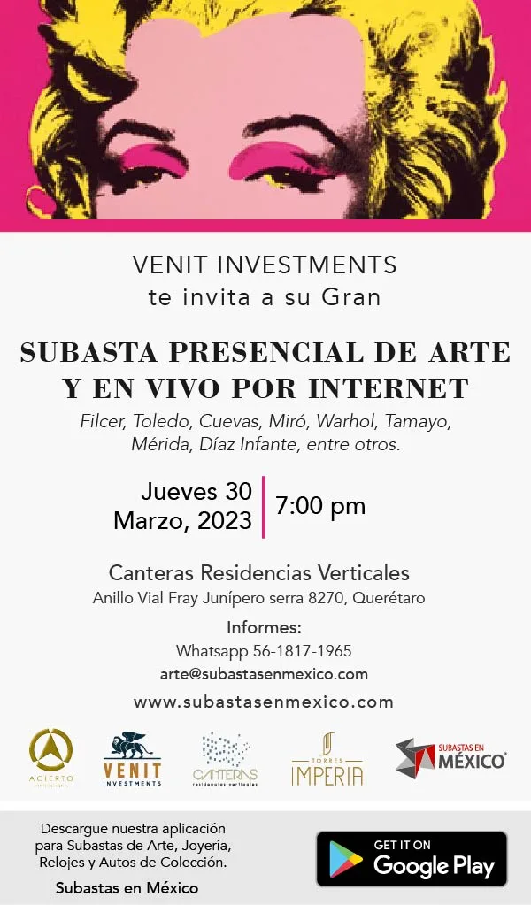 Subasta Presencial de Arte - Desarrollo Inmobiliario Cantera