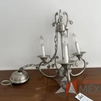 Lote 060 - Candelabro de techo metálico de 3 focos - Imagen 2