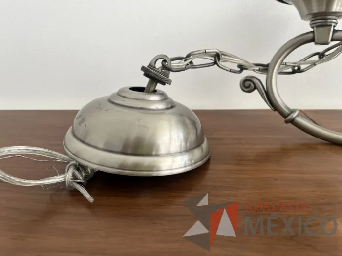 Lote 060 - Candelabro de techo metálico de 3 focos - Imagen 5