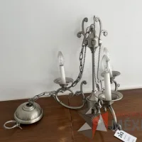 Lote 060 - Candelabro de techo metálico de 3 focos - Imagen 4