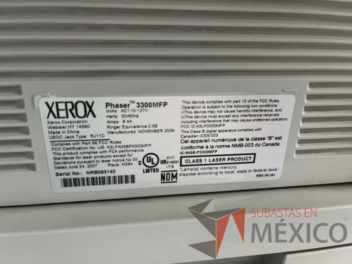 Lote 071 - Impresora Xerox, Phaser 3300MFP - Imagen 5
