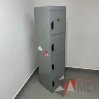 Lote 014 - Locker metálico alto color gris de 4 puertas - Imagen 6