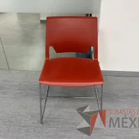 Lote 019 - 2 Sillas de comedor color rojo
