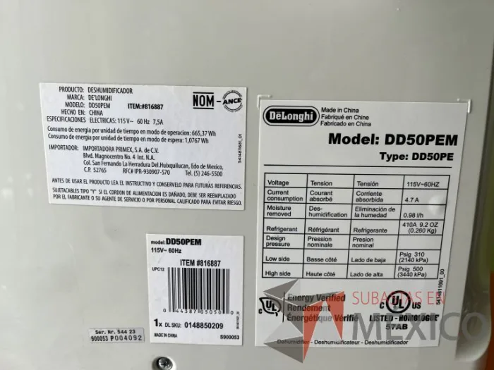 Lote 014 - Desumificador DeLonghi DD50PEM - Imagen 13
