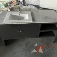 Lote 004 - Lavamanos con mueble de 2 puertas con cubierta de mármol y tarja - Imagen 11