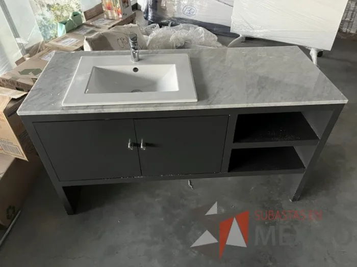 Lote 004 - Lavamanos con mueble de 2 puertas con cubierta de mármol y tarja - Imagen 11
