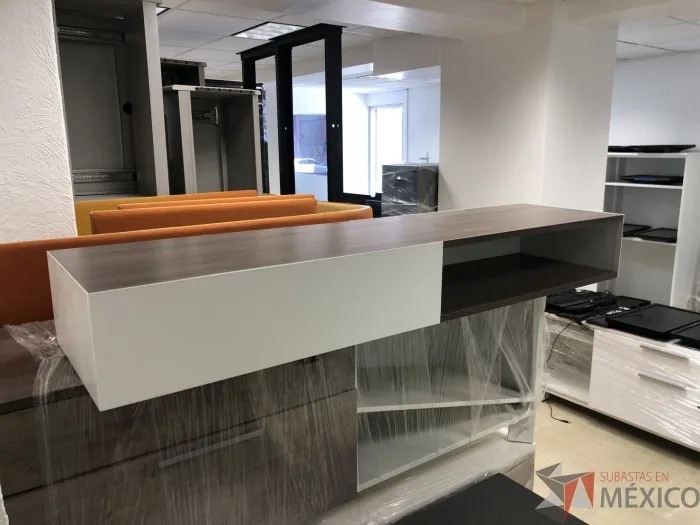 Lote 003 - Gabinete metálico con recubrimiento de madera con 2 espacios para guardar - Imagen 7