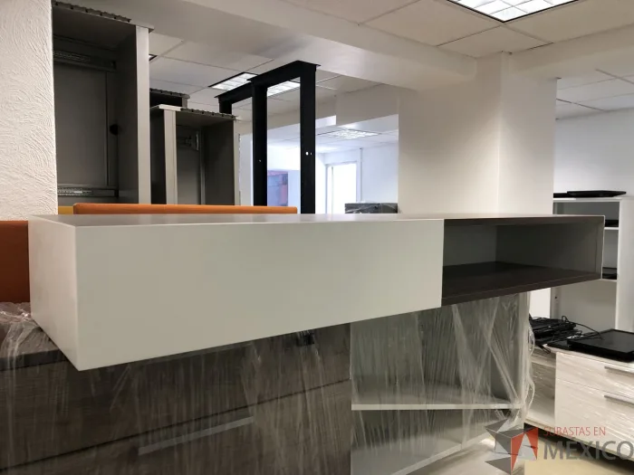 Lote 003 - Gabinete metálico con recubrimiento de madera con 2 espacios para guardar - Imagen 6