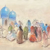 Lote 018 - Evelia Molina - Samarkanda (apunte) - Pastel y lápiz