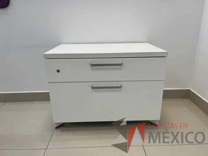 Lote 009 - Archivero horizontal de 2 cajones color blanco