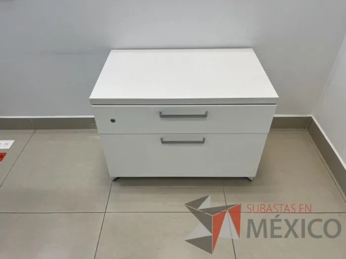 Lote 009 - Archivero horizontal de 2 cajones color blanco - Imagen 3